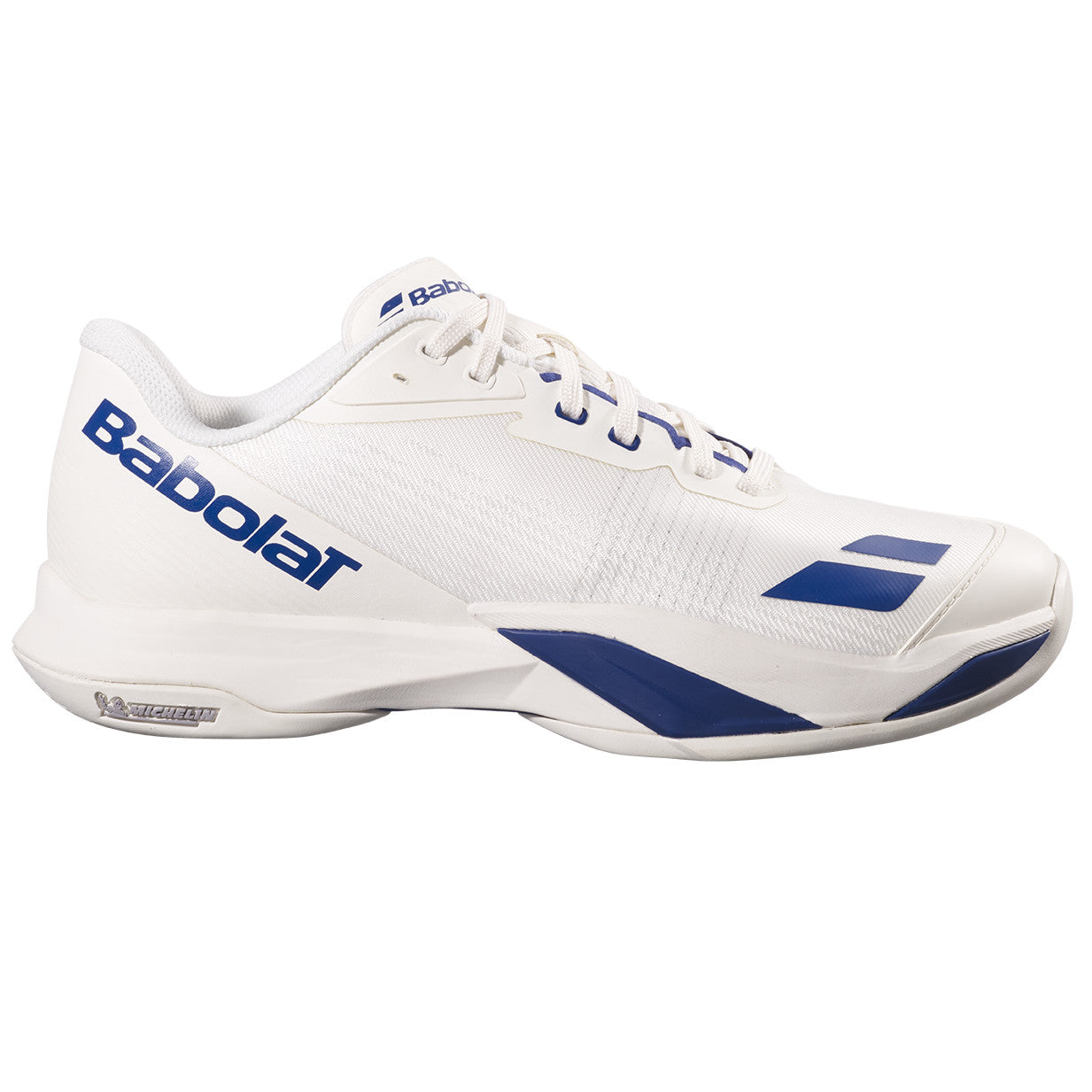 Babolat Jet Mach 4 All Court Men's Shoes 2026 - Cream/DarkBlue - side view