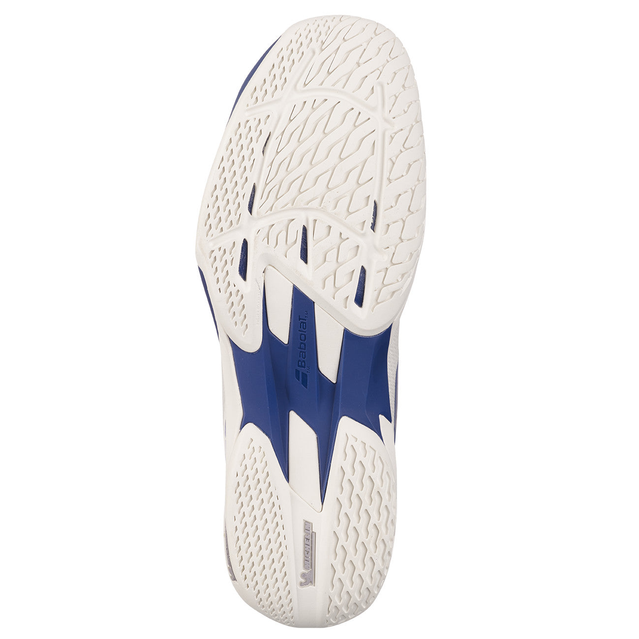 Babolat Jet Mach 4 All Court Men's Shoes 2026 - Cream/DarkBlue - sole view