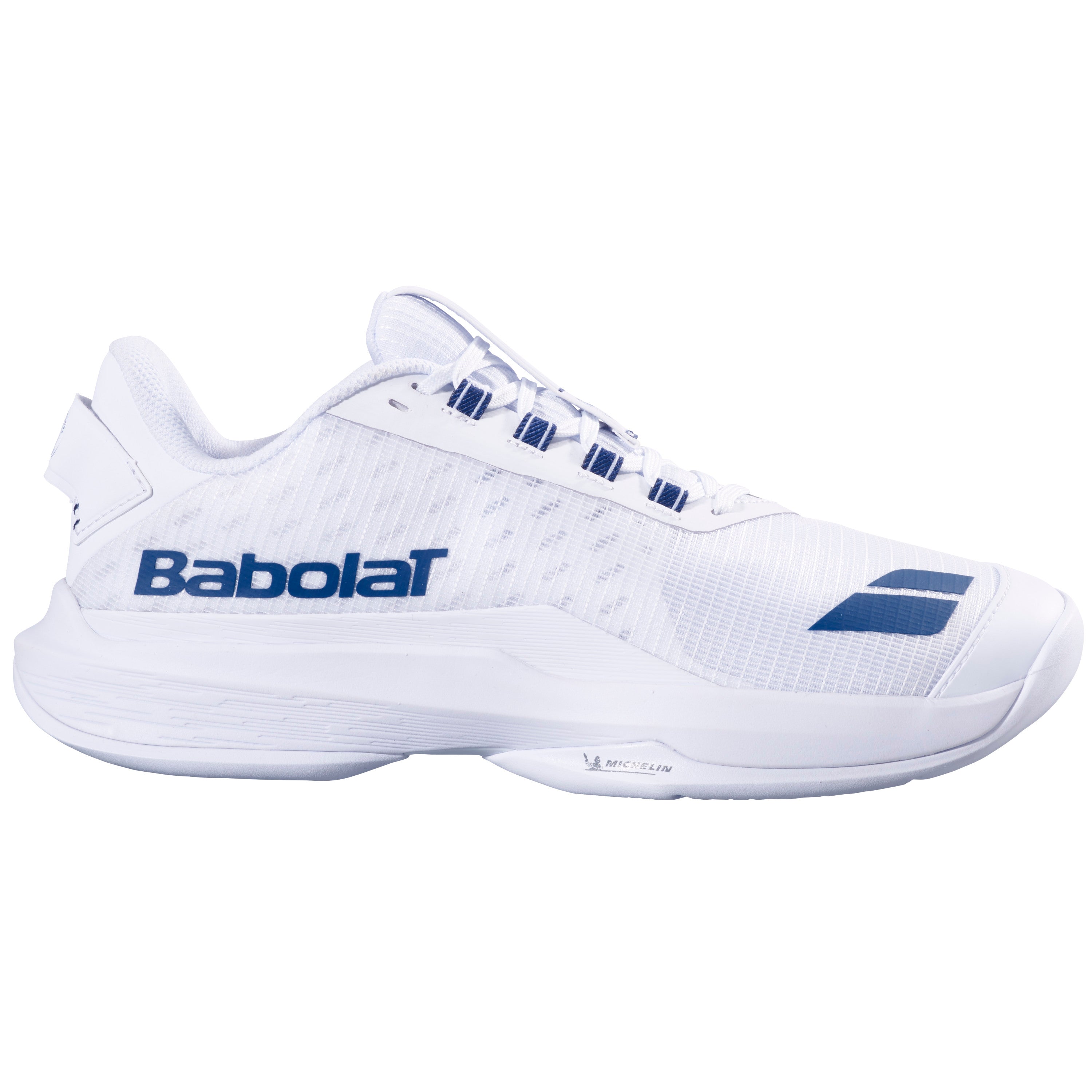 Babolat Jet Tere 2 All Court Wimbledon Men's Tennis Shoe - White / Blue Navy - side view