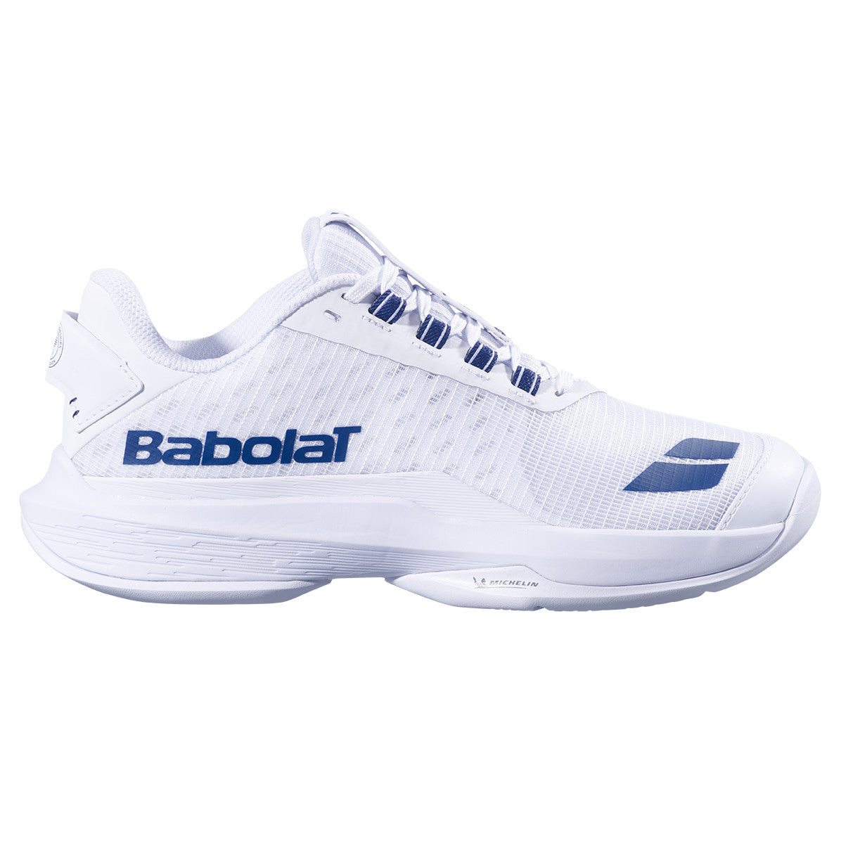 Babolat Jet Tere 2 All Court Wimbledon Women's Tennis Shoe - White / Blue Navy - side view