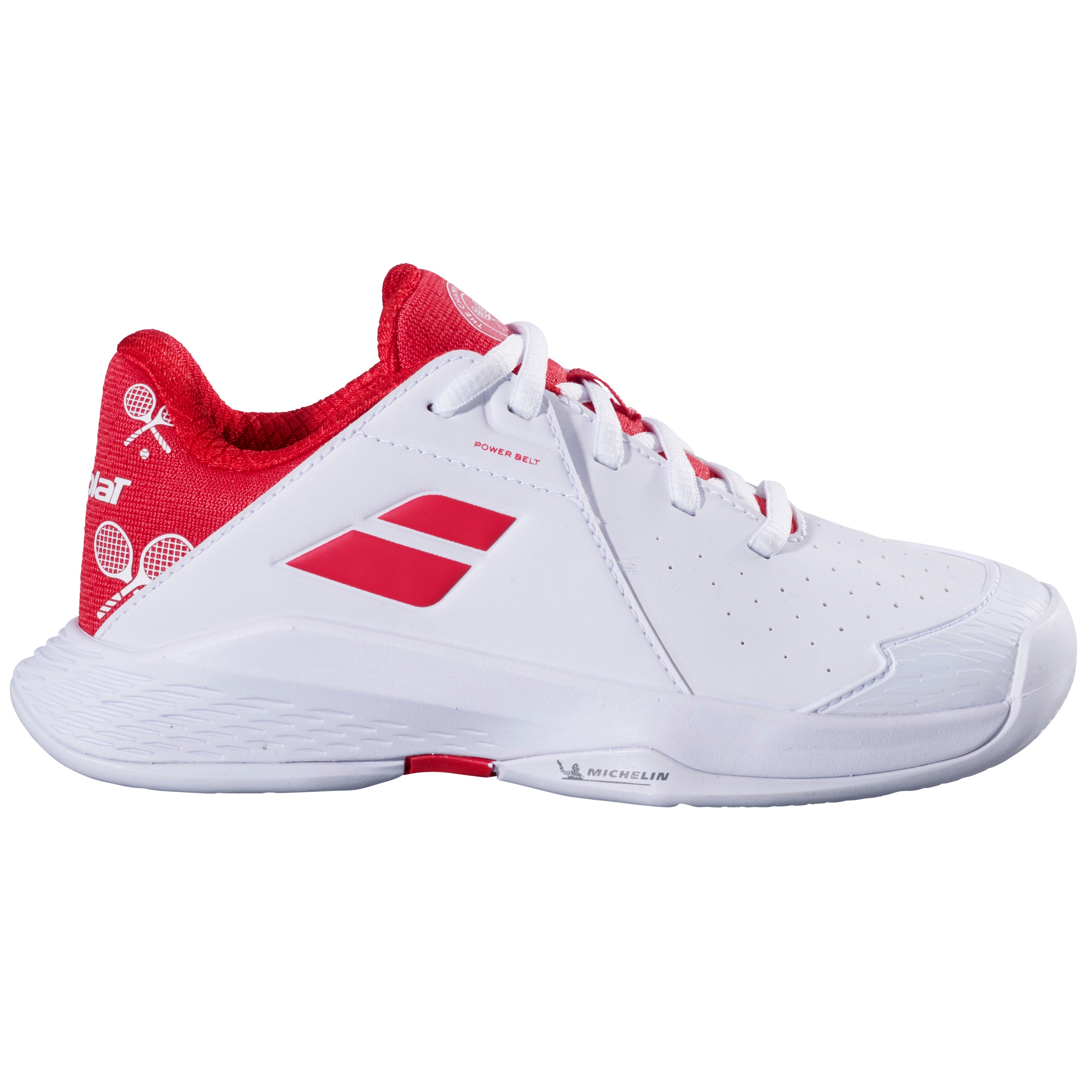 Babolat Propulse Junior All Court Wimbledon Jr Tennis Shoes - White / Red - side view