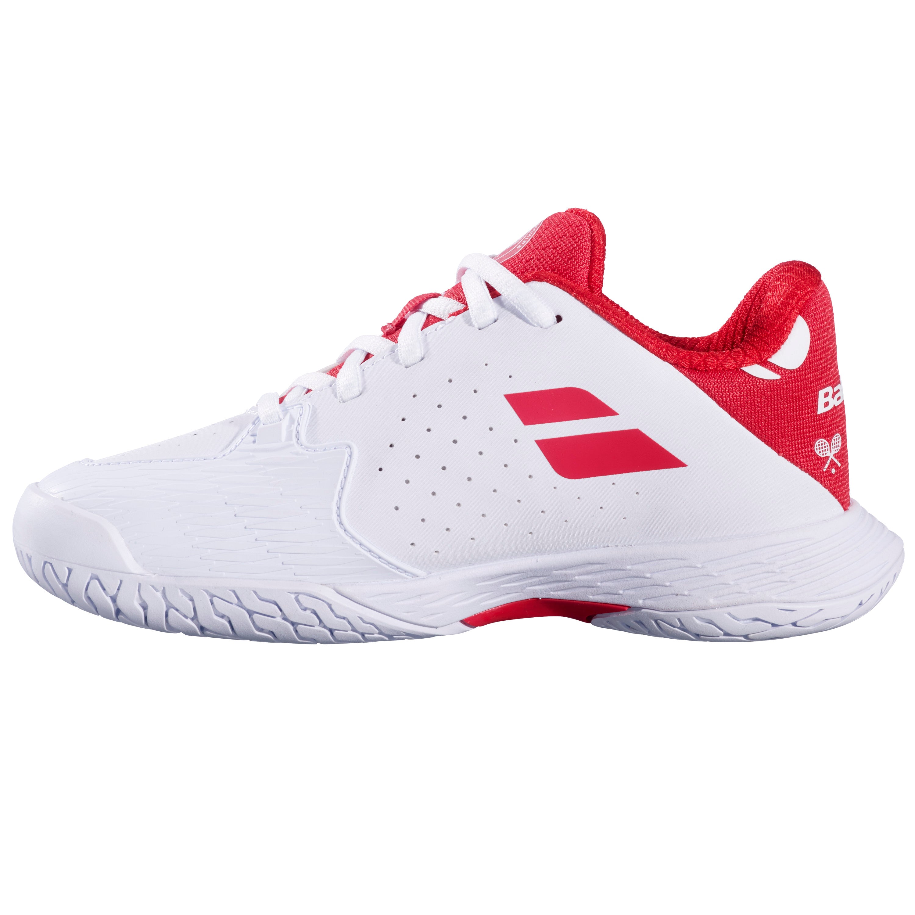 Babolat Propulse Junior All Court Wimbledon Jr Tennis Shoes - White / Red - inside view