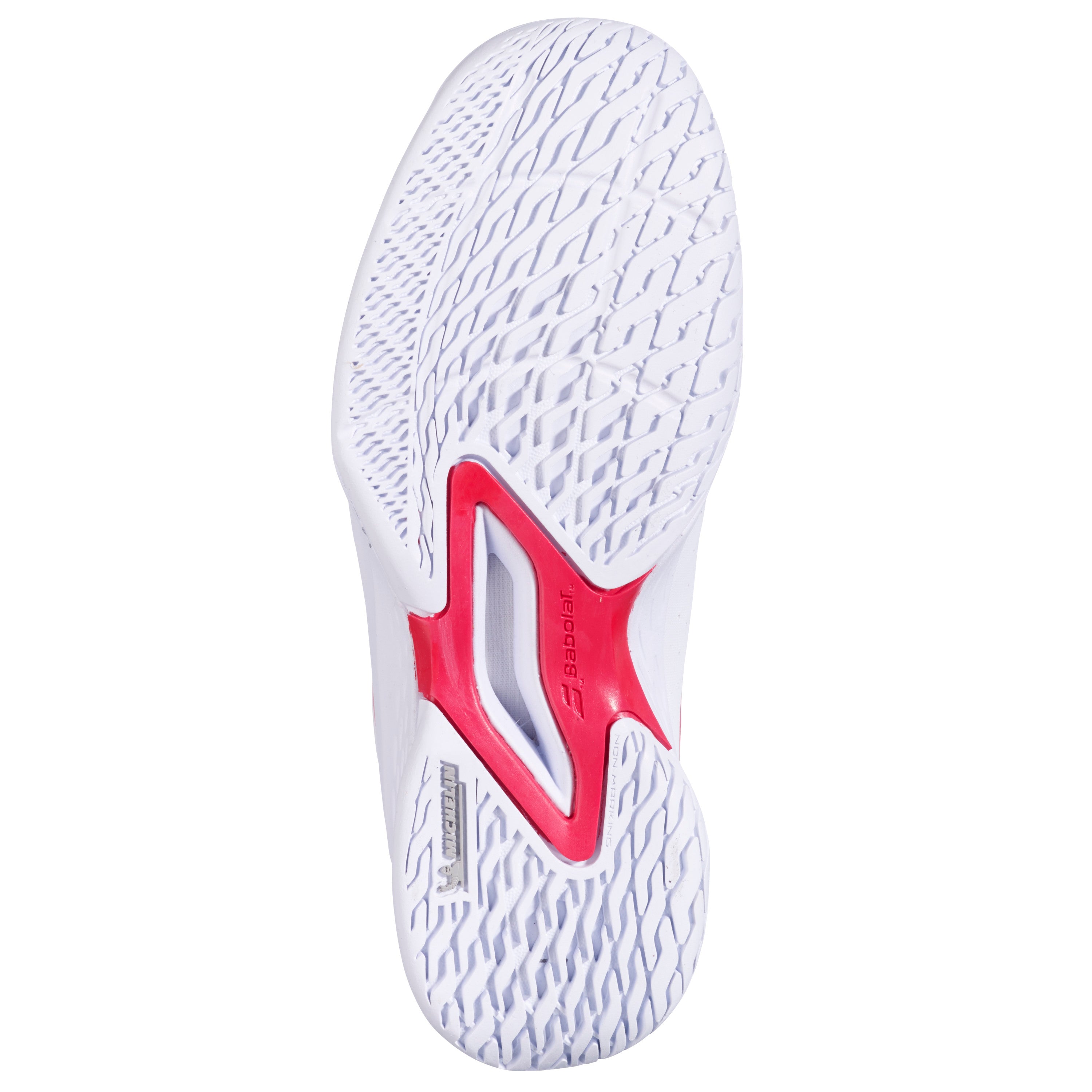 Babolat Propulse Junior All Court Wimbledon Jr Tennis Shoes - White / Red - sole view