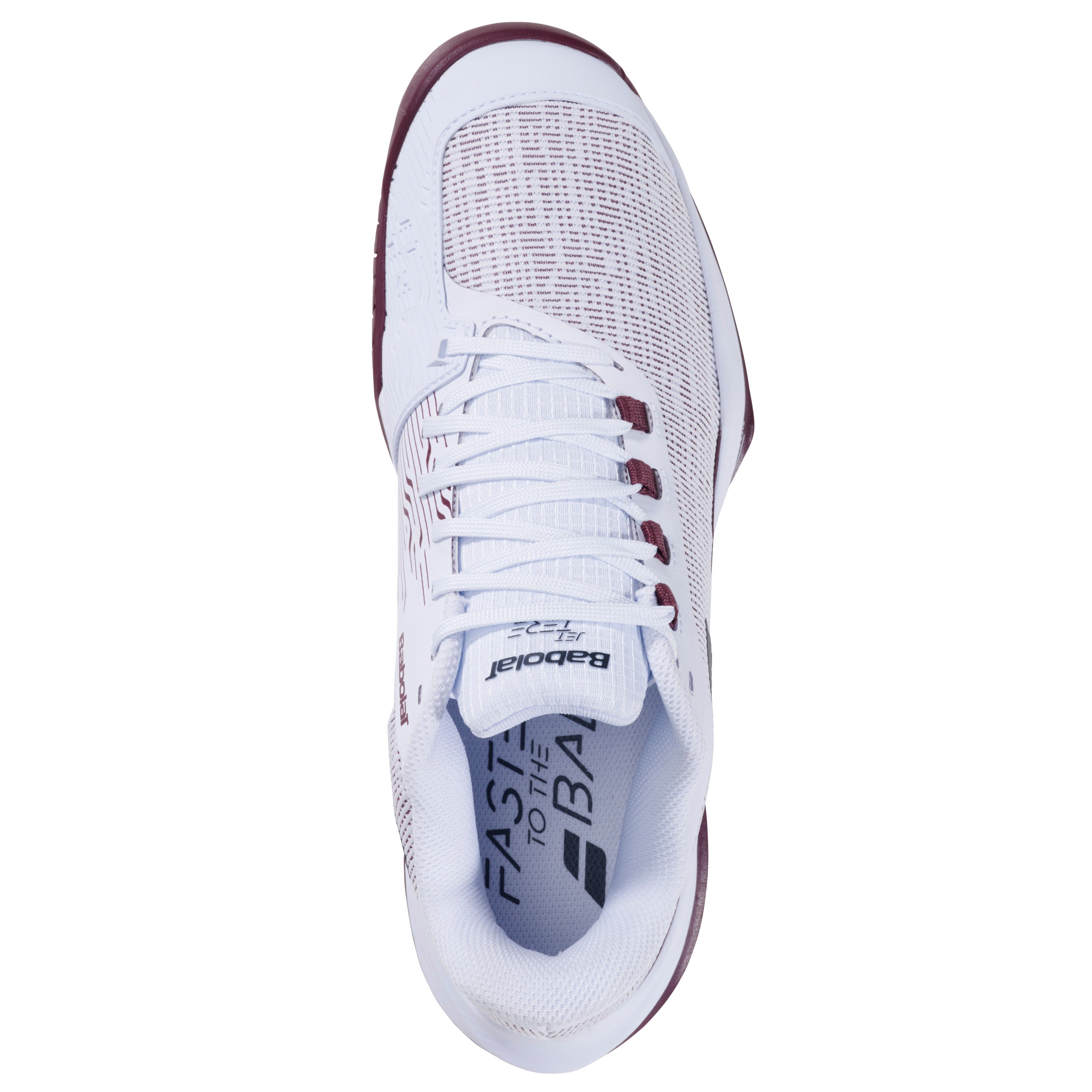 Babolat Jet Tere 2 All Court Men's Shoes 2025 - White/Port Royale (Burgandy) - top view