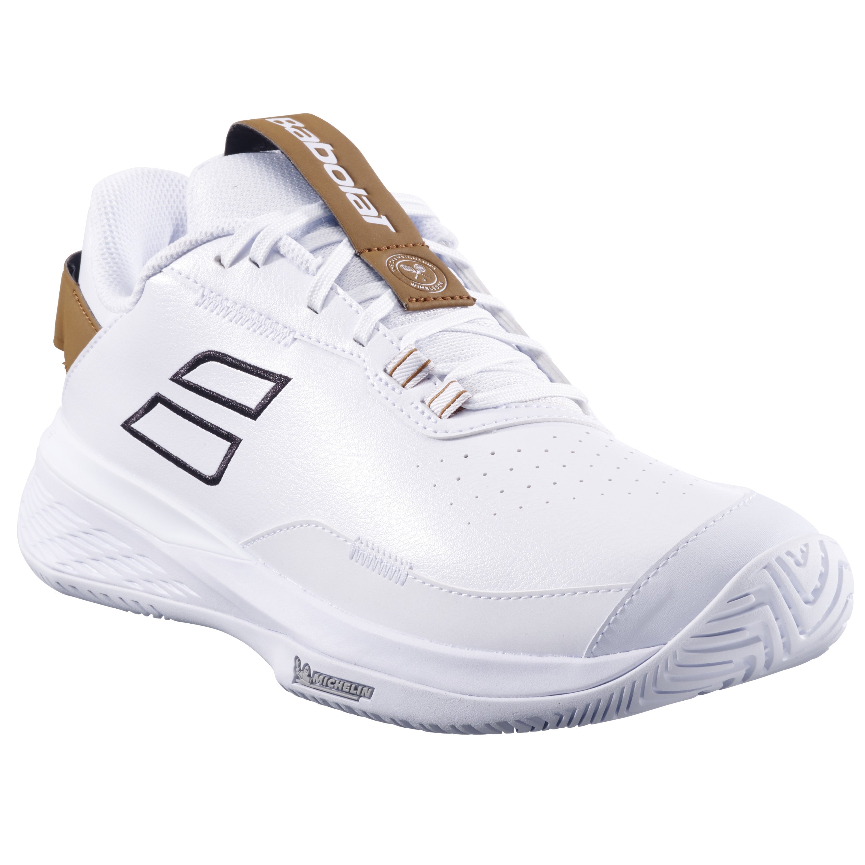 Babolat SFX Evo All Court Wimbledon Men's Shoes - White/AfterDark - three-quarter view