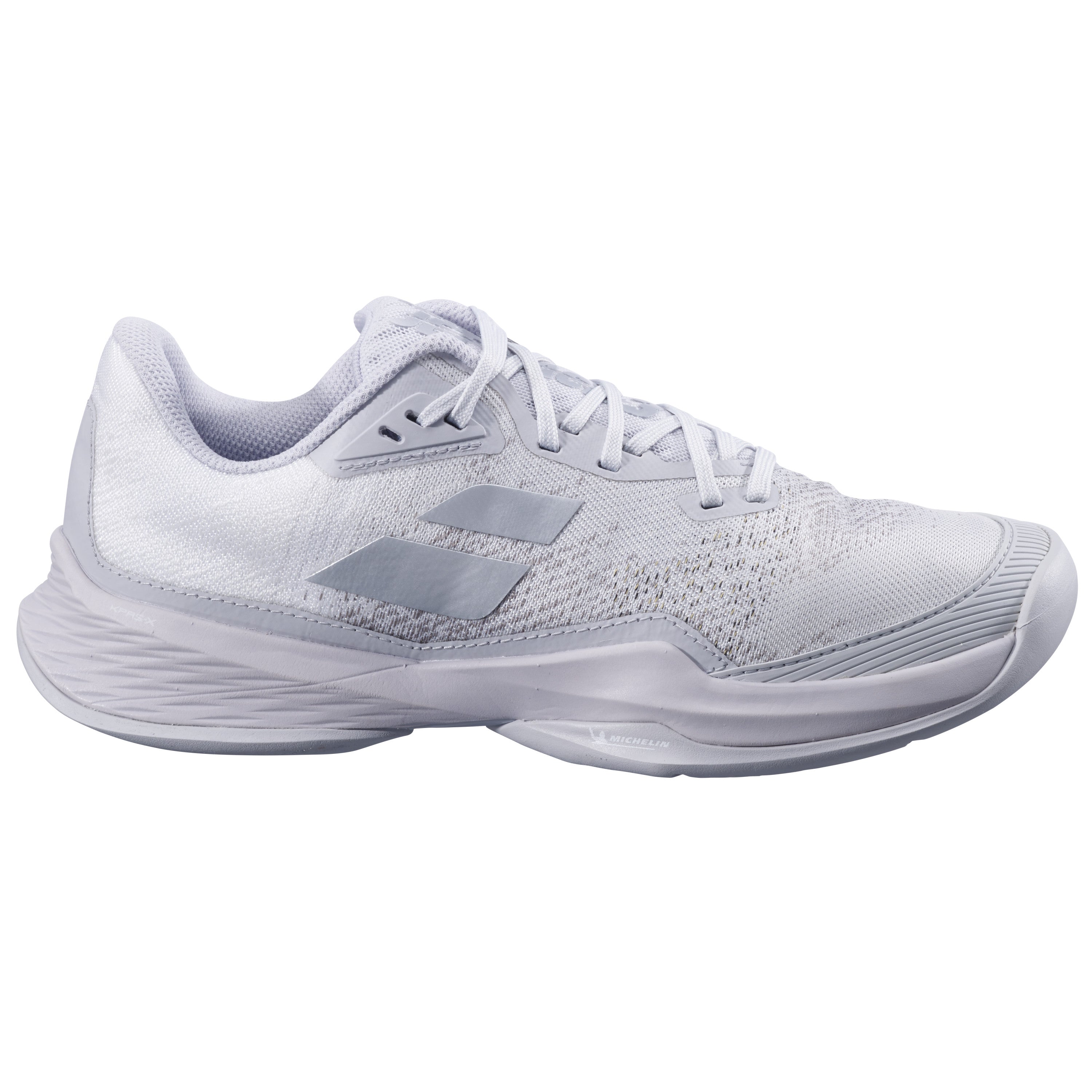 Babolat Jet Mach 3 All Court Women's Shoe 2025 - White/Grey - side view