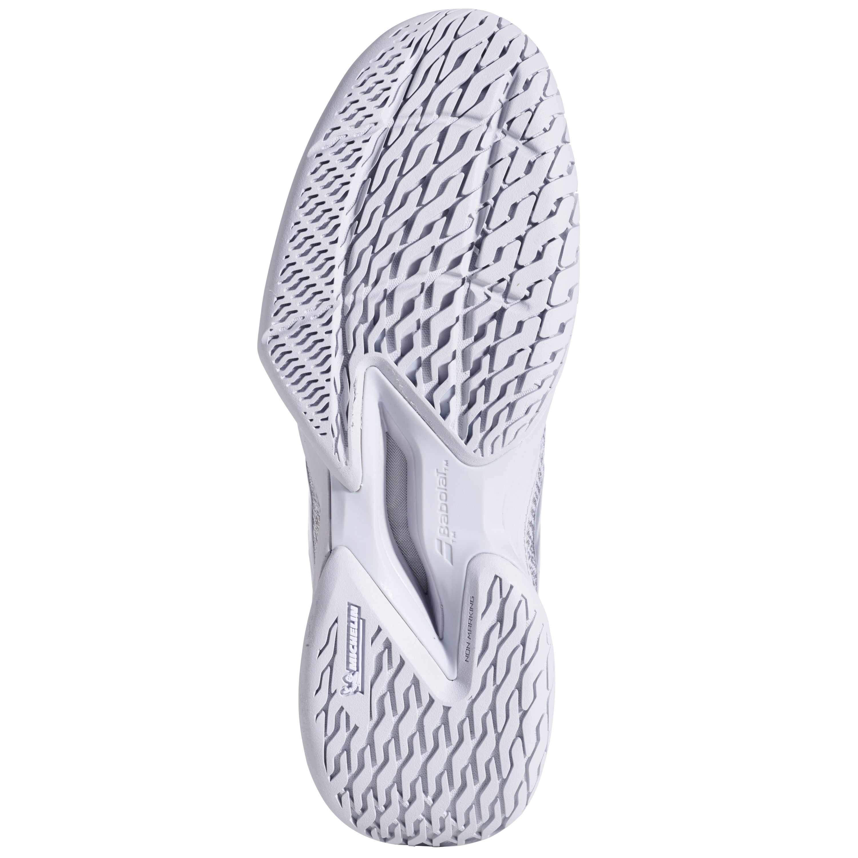 Babolat Jet Mach 3 All Court Women's Shoe 2025 - White/Grey - sole view
