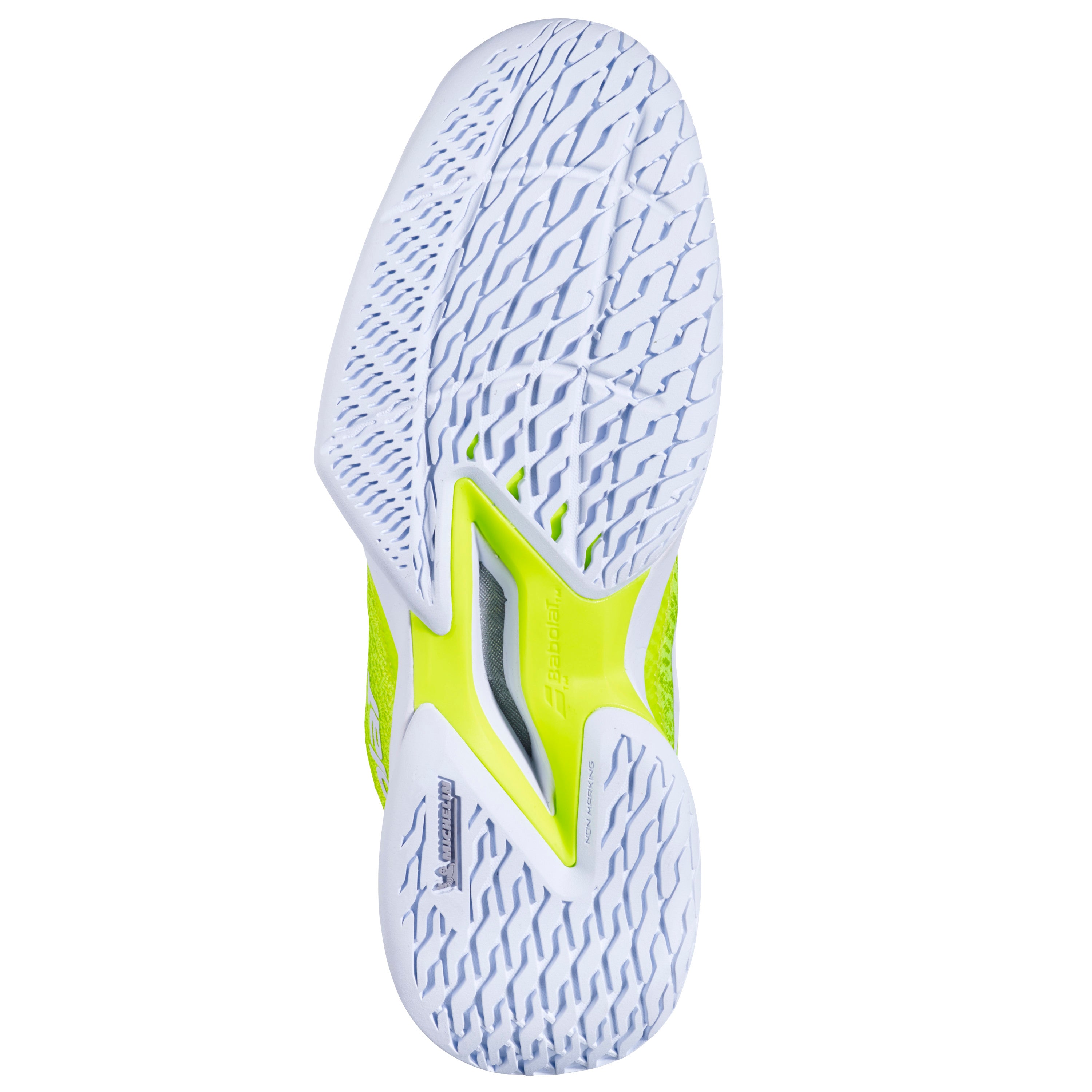 Babolat Jet Mach Pickleball Women's Shoe - FluoYellow/White - sole view