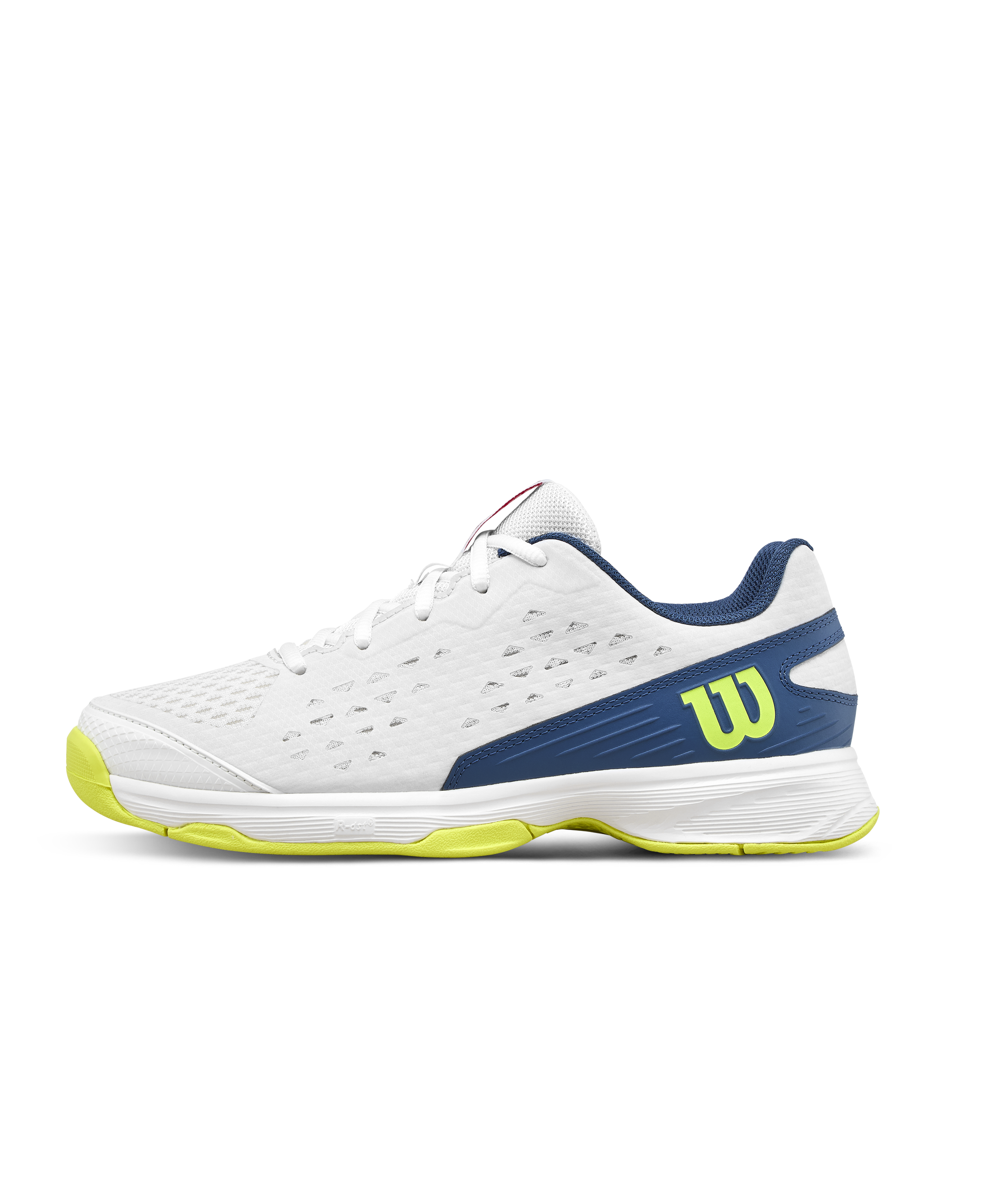 Wilson Rush Pro L Junior Tennis Shoe - Snow White / Snow White / Ensign Blue - view 1