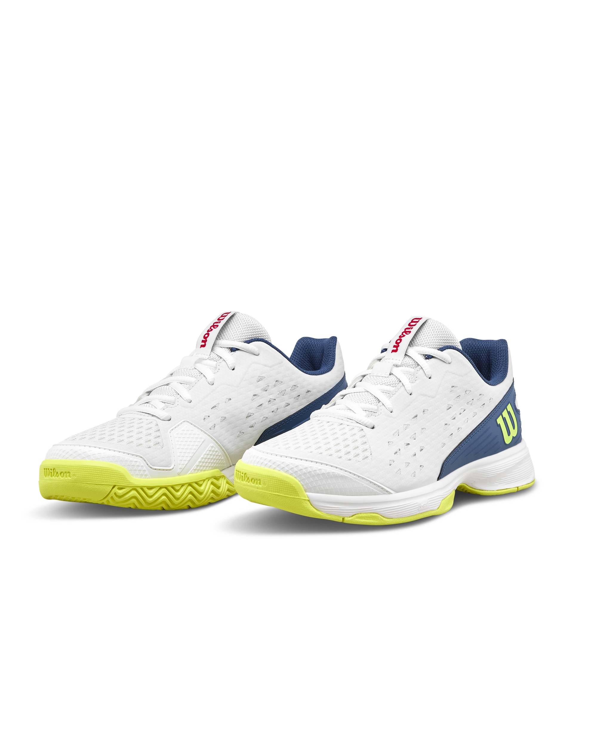 Wilson Rush Pro L Junior Tennis Shoe - Snow White / Snow White / Ensign Blue - view 4